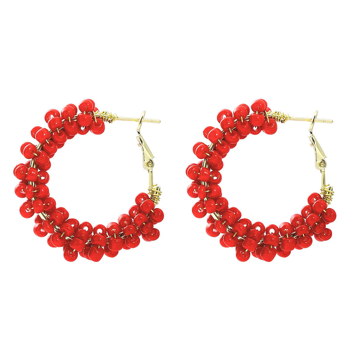 Wholesale Hand Made Rice Beads Plastic Earrings